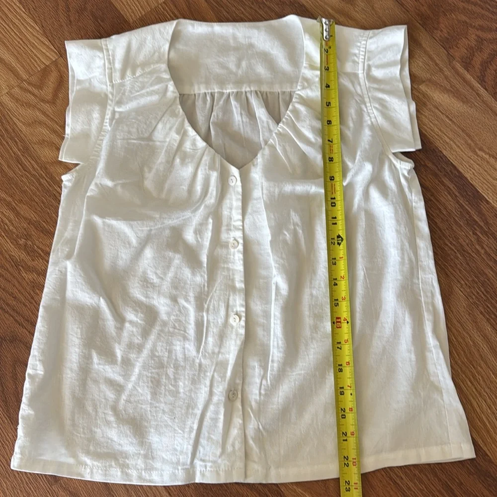 White Button-Up Women's Top - Picture 6 of 6